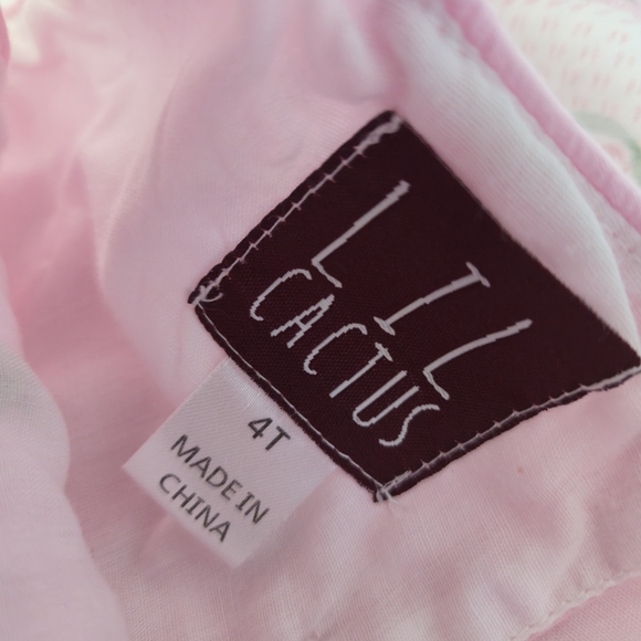 Pink Sleeveless Cotton Smocked Embroidered Girls' Dress - Picture 6 of 6